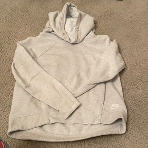 Grey Nike drawstring hoodie